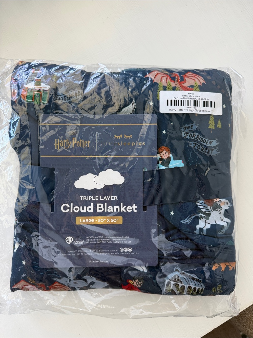 Little Sleepies Navy Harry Potter Triple-Layer Cloud Blanket